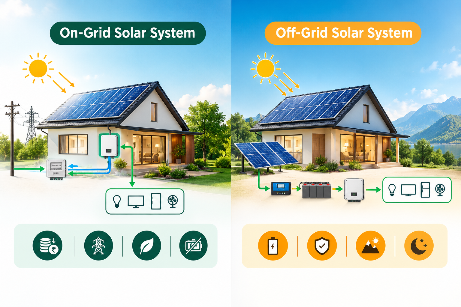 On-Grid vs Off-Grid Solar Systems